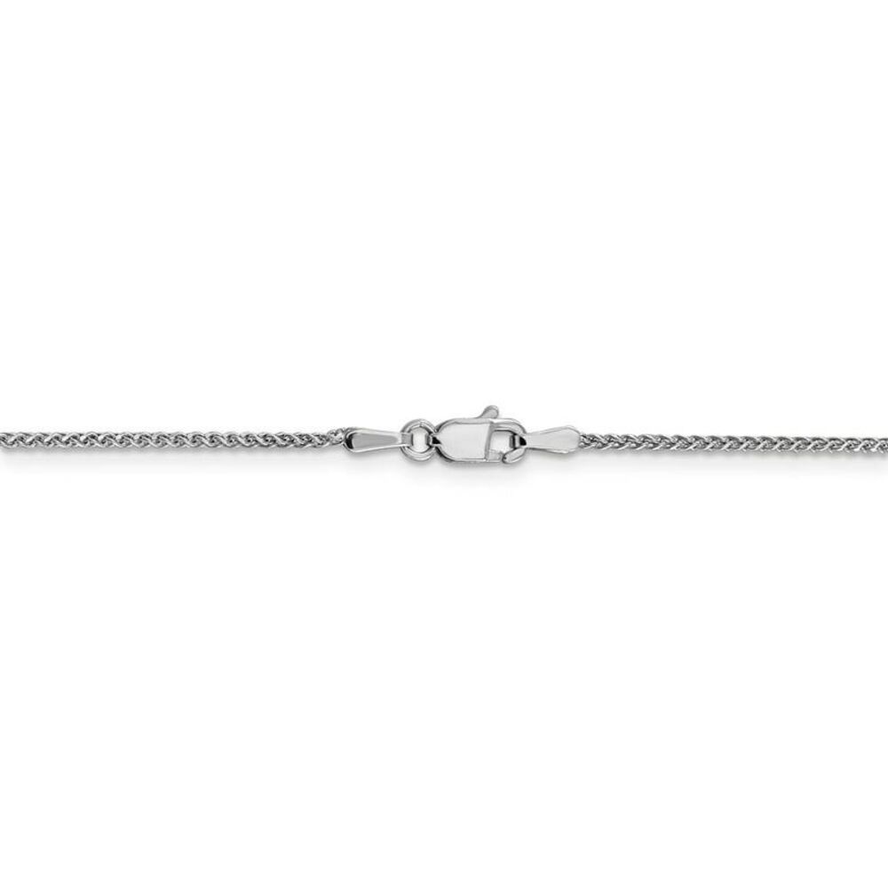 1.2mm, 14k White Gold, Diamond Cut Solid Spiga Chain Anklet, 10 Inch - Picture 3 of 7